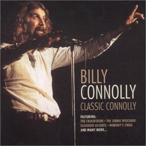Billy Connolly album cover featuring a portrait of the comedian with a microphone.
