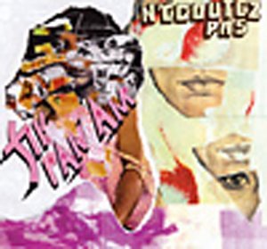 CD cover with abstract portrait of a person and bold text.