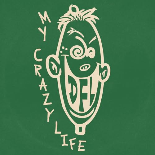 Green album cover featuring a white line drawing of a cartoon face with DFL.