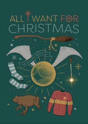 Harry Potter: All I Want For Christmas Embellished Card (HP ExHog Holiday Card)