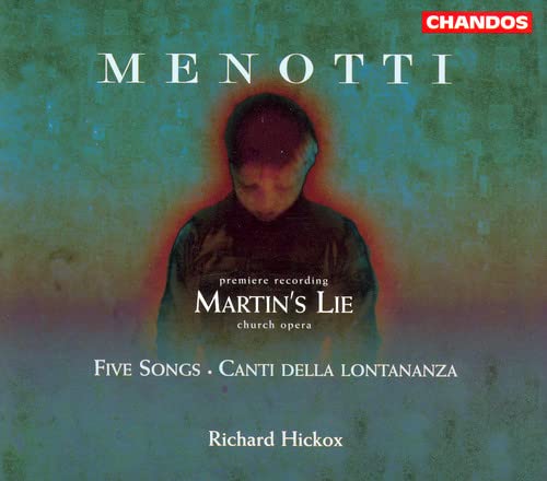 CD cover for Menotti’s “Martin’s Lie” with a shadowed figure.
