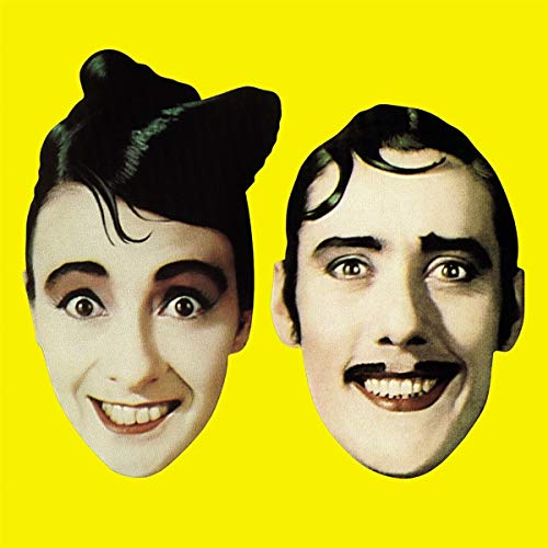 Yellow album cover featuring stylized portraits of two smiling people.