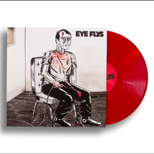 Album cover with a distressed figure and a red vinyl record.