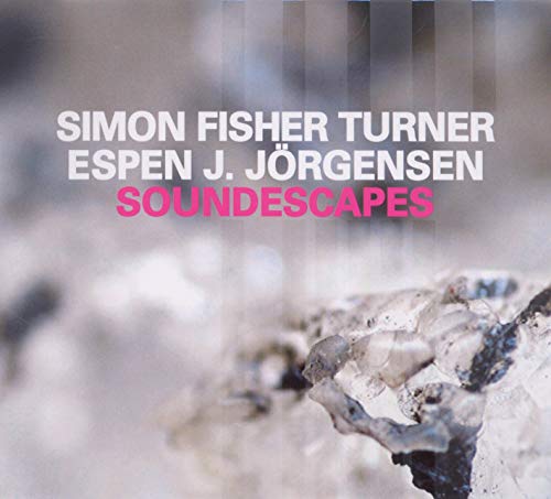 CD cover for "Soundescapes" by Simon Fisher Turner, with snowy rocks.