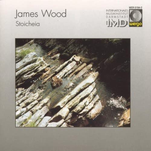CD cover for James Wood’s “Stoicheia” featuring a rocky stream landscape.