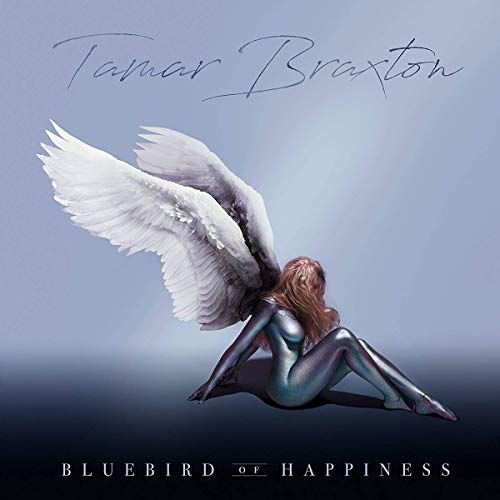 Album cover for Tamar Braxton’s “Bluebird Of Happiness” featuring a winged figure.