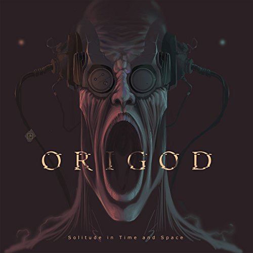 Dark album cover with screaming face wearing futuristic goggles and headphones.