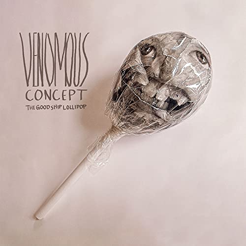 CD cover: a lollipop with a distorted face wrapped in plastic.