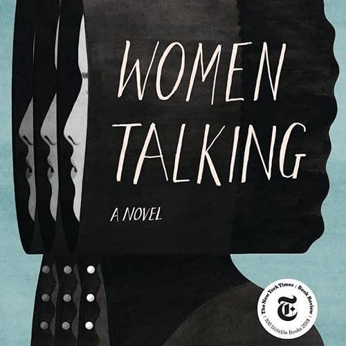 Album cover for "Women Talking" with silhouettes and bold text.