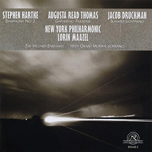 CD cover for Hartke’s Symphony No. 3 with abstract light streaks.