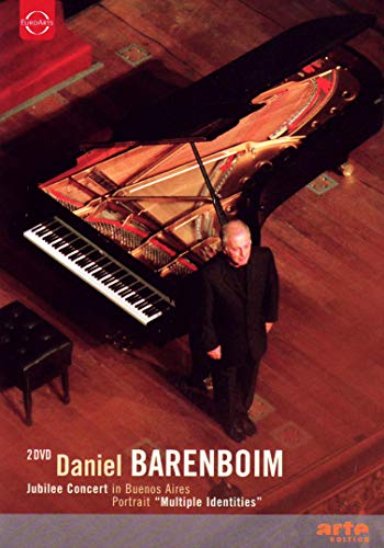 Daniel Barenboim stands before a grand piano on a stage, DVD cover.