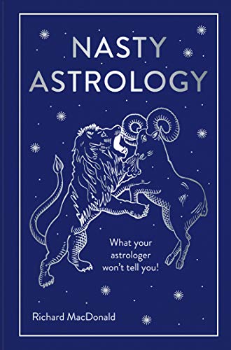 Book cover: “Nasty Astrology” with a lion and ram illustration.