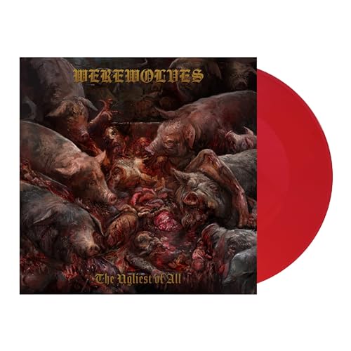 Album cover featuring monstrous figures and a red vinyl record.