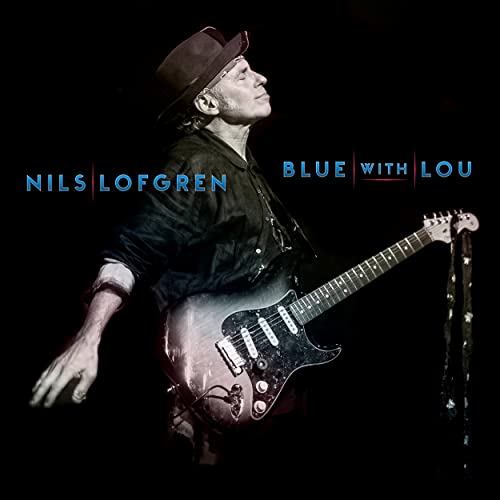 Nils Lofgren album cover, musician with guitar, dark background.