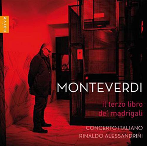 CD cover for Monteverdi’s “Il terzo libro de’ madrigali” with a man’s silhouette.