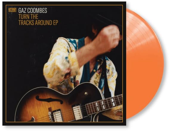 Gaz Coombes vinyl record cover with a guitarist and orange disc.