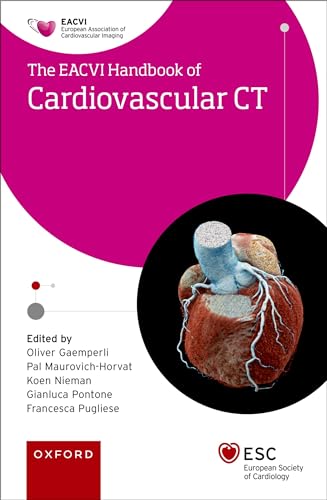 Book cover for The EACVI Handbook of Cardiovascular CT featuring a medical heart scan.