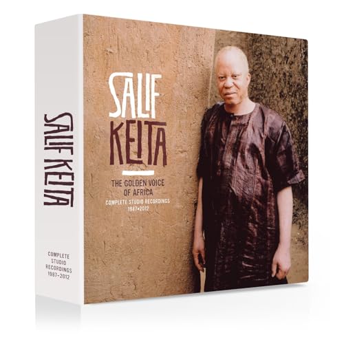 Salif Keïta box set cover featuring a portrait of the artist against a wall.