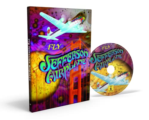DVD cover and disc for Jefferson Airplane’s “Fly” with an airplane image.