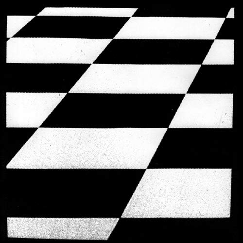 Black and white checkered album cover with a distorted perspective.