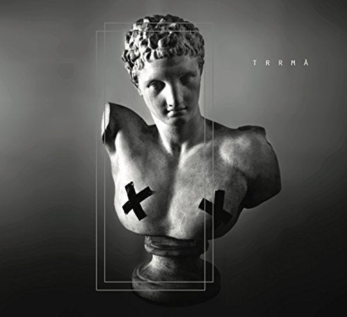 Black and white album cover featuring a damaged classical bust.