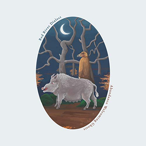 Album cover: boar, vulture, trees, and crescent moon in an oval frame.