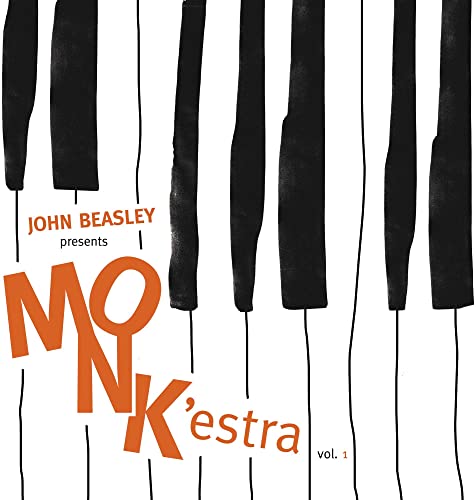 CD cover with piano keys and orange text reading "MonkEstra, vol. 1".