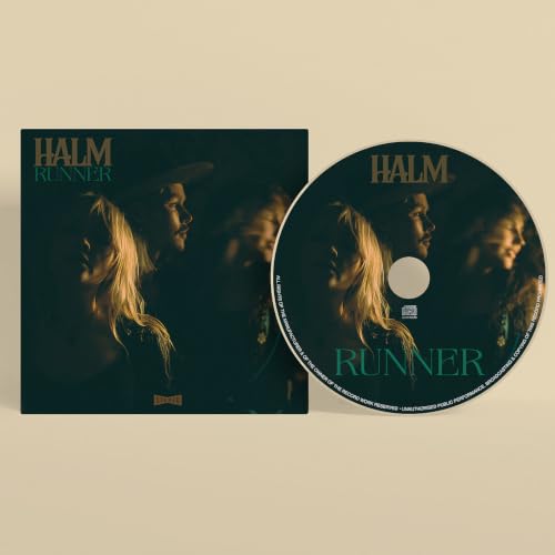 CD cover and disc for Halm’s “Runner” album, featuring portraits.