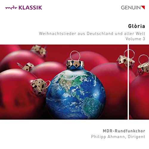CD cover: red ornaments, a globe, and text reading "Glòria, Volume 3".