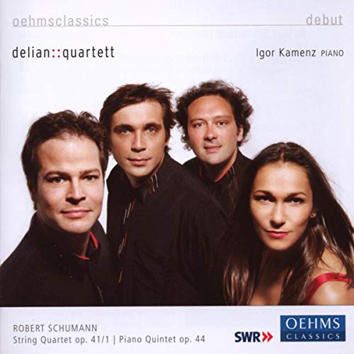 CD cover featuring a quartet of musicians and the composers Schumann.