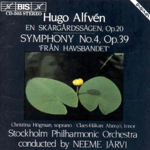 CD cover for Alfvén’s Symphony No. 4 featuring lily pads and text.