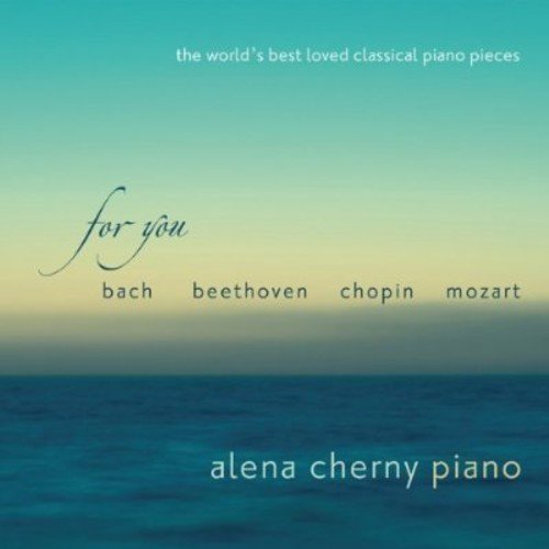 CD cover with ocean horizon and composers’ names: Bach, Beethoven, Chopin, Mozart.