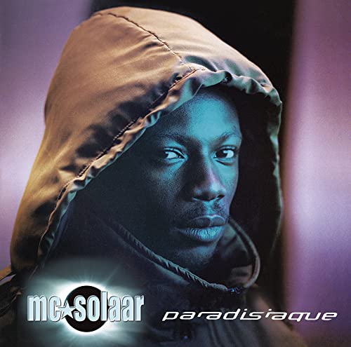 Mc Solaar album cover: hooded man’s face with artist name and title.