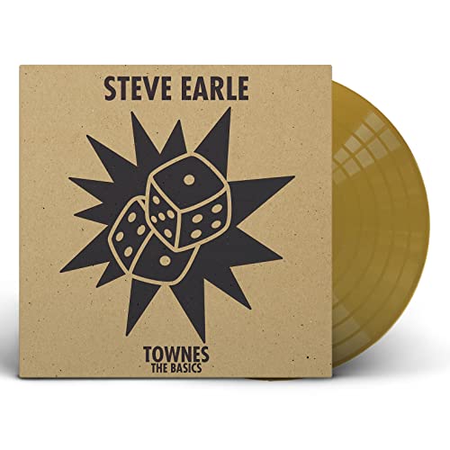Steve Earle’s “Townes: The Basics” gold vinyl record with dice graphic.