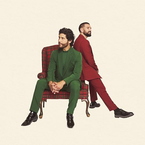 Dan + Shay album cover featuring two men in suits with a plaid chair.