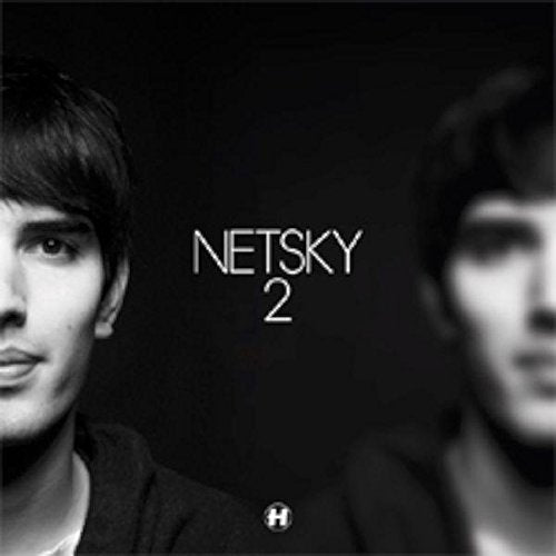 Black and white album cover featuring a portrait of Netsky with text Netsky 2.