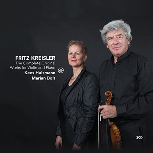 Portrait of a woman and man with a violin, CD cover art.
