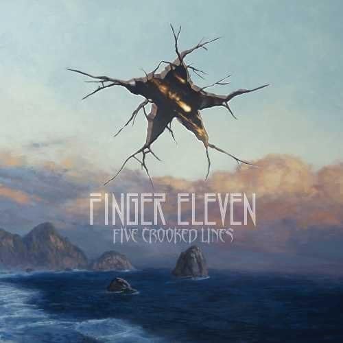 Album cover for Finger Eleven’s “Five Crooked Lines” with a cracked landscape.
