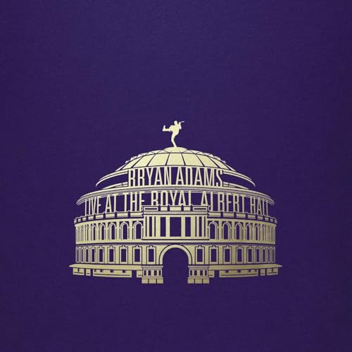 Gold illustration of Royal Albert Hall with a silhouetted musician.
