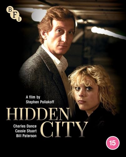 Blu-ray cover for "Hidden City" featuring Charles Dance and Cassie Stuart.
