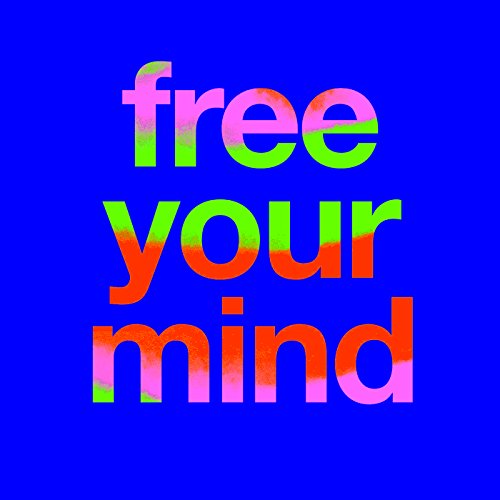 CD cover with colorful, distorted text reading "free your mind" on blue.