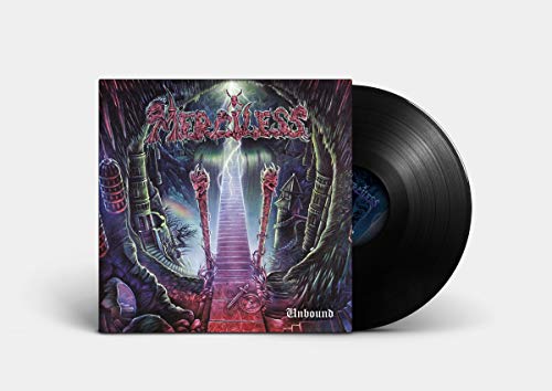 “Merciless - Unbound” vinyl record with dark fantasy album art.
