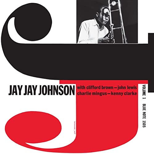 Jay Jay Johnson vinyl album cover with a trombonist and abstract shapes.
