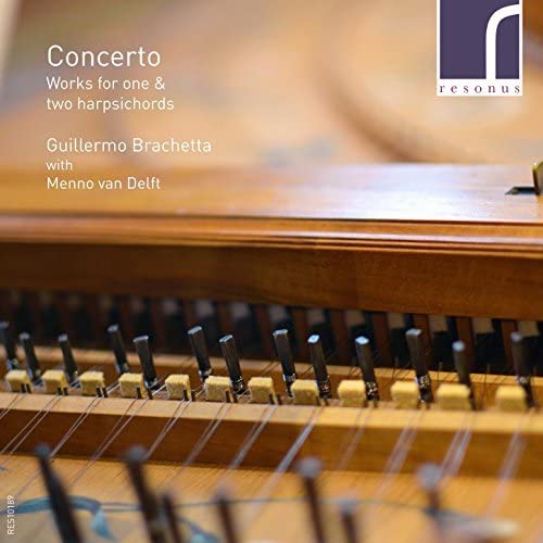 CD cover featuring a close-up of a wooden harpsichord keyboard.