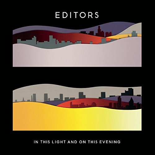 Editors album cover: abstract cityscape in layered warm and cool tones.