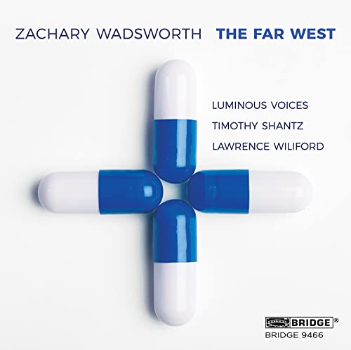 CD cover with a cross formed by blue and white capsules.