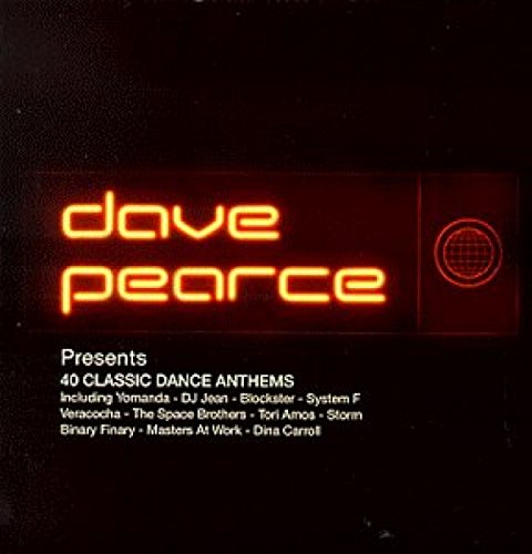 CD cover for “Dave Pearce Presents 40 Classic Dance Anthems” with neon text.