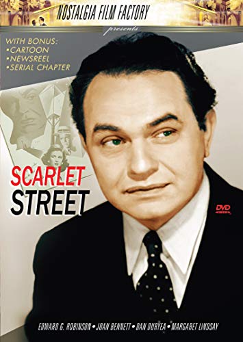 “Scarlet Street” DVD cover featuring Edward G. Robinson in a film still.