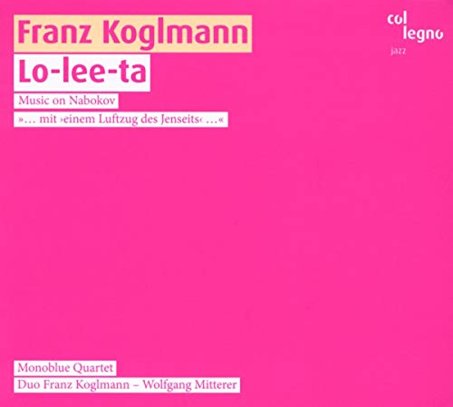 Pink CD cover for "Lo-lee-ta" by Franz Koglmann, with white text.