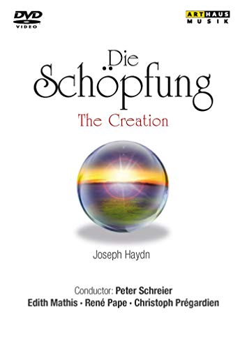 DVD cover for "Die Schöpfung" featuring a landscape within a sphere.